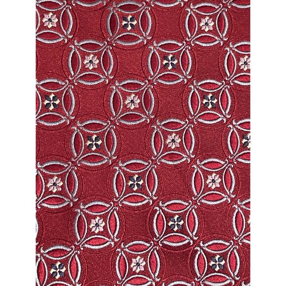 Croft & Barrow Red Blue 100% Silk Men’s Neck Tie - Picture 9 of 9